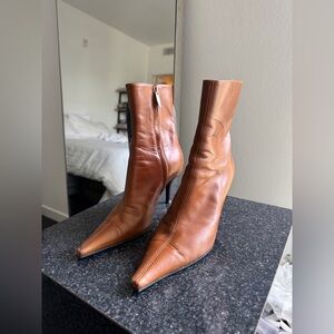 Sergio Rossi Cognac Leather Boots. Size 6, excellent condition